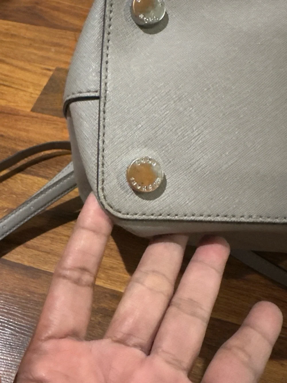MICHAEL KORS GRAY SAVANNAH LARGE SATCHEL